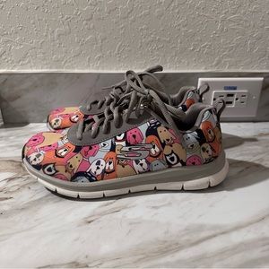 Skechers Slip Resistant Relax Fit Air Cool Memory Foam Dog Design Work Shoes 7